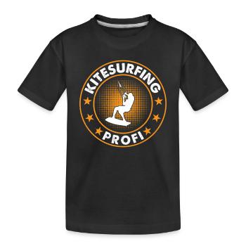 Kiteboarding Kitesurfing Kitesurfer - Kitesurfing - Kinder Premium Bio T-Shirt - Schwarz - Vorne