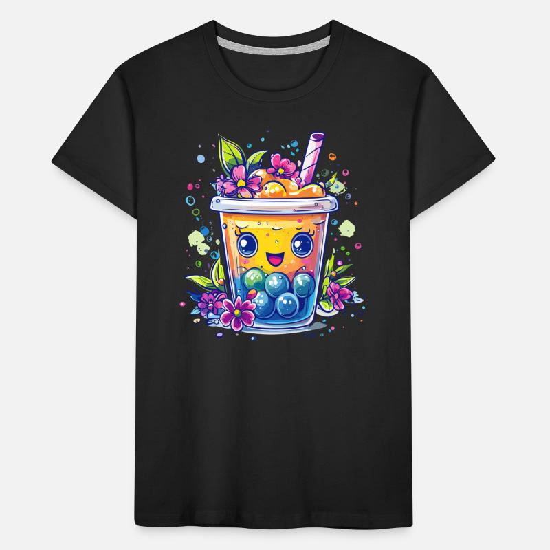 Fruchtiger Bubble Tea Kinder Premium Bio T-Shirt