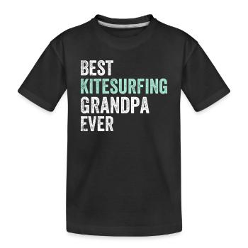 Meilleur grand-père kitesurfeur de tous les temps - Kitesurfer Mpa-père - T-shirt bio Premium Enfant - noir - Devant