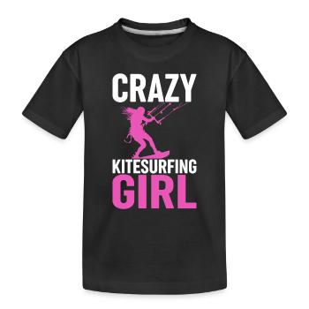 Kiteboarding Kitesurfer - Crazy Kitesurfing girl - T-shirt bio Premium Enfant - noir - Devant