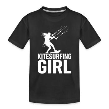 Kitesurfeuse fille - Kiteboarding Kitesurfeur - T-shirt bio Premium Enfant - noir - Devant