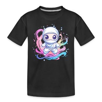Ninja dans le tourbillon de couleurs - T-shirt bio Premium Enfant - noir - Devant