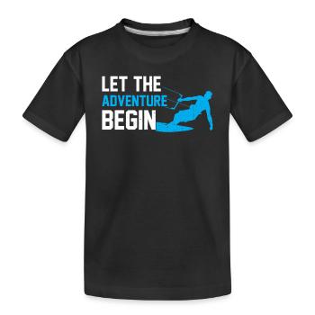 Que l’aventure commence - Kitesurf Kiteboard - T-shirt bio Premium Enfant - noir - Devant
