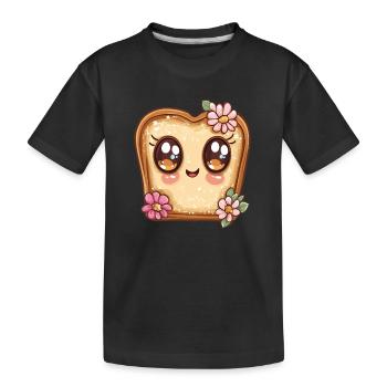 Toast joyeux aux fleurs - T-shirt bio Premium Enfant - noir - Devant