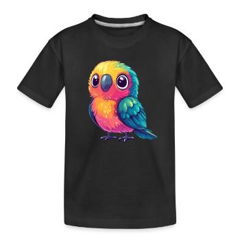 Colorful parrot cuddly - Kids' Premium Organic T-Shirt - black - Front