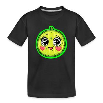 Sweet melon with heart - Kids' Premium Organic T-Shirt - black - Front