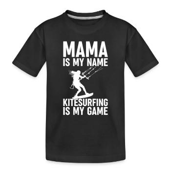 Kitesurf Mama est mon nom Le kitesurf est mon jeu - T-shirt bio Premium Enfant - noir - Devant