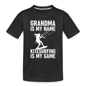 Kitesurf Mamie est mon nom Kitesurf est mon nom - T-shirt bio Premium Enfant - noir - Devant