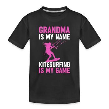 Kiteboard Mamie est mon nom Kitesurf est mon nom - T-shirt bio Premium Enfant - noir - Devant