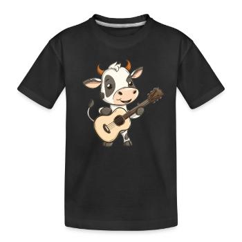 Guitar calf in action - Kids' Premium Organic T-Shirt - black - Front