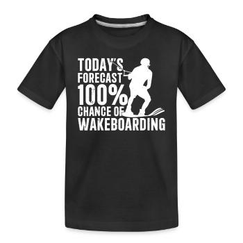 Les prévisions du jour 100 % de chance de Wakeboard Funny - T-shirt bio Premium Enfant - noir - Devant