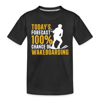 Prévisions du jour 100 % de chance de Wakeboard Lover - T-shirt bio Premium Enfant - noir - Devant