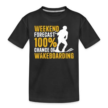 Prévisions week-end 100 % de chance de Wakeboard - T-shirt bio Premium Enfant - noir - Devant