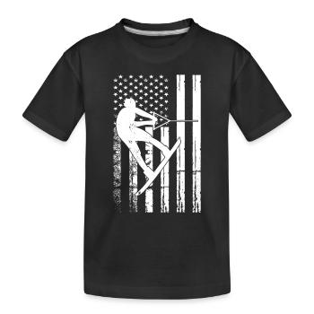 Wakeboard US Flag Wakeboard Wakesurf - T-shirt bio Premium Enfant - noir - Devant
