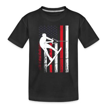 Wakeboard US Flag Wakeboard Wakesurf - T-shirt bio Premium Enfant - noir - Devant