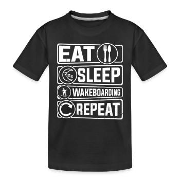 Wakeboarder drôle - Eat Sleep Wakeboard Repeat - T-shirt bio Premium Enfant - noir - Devant