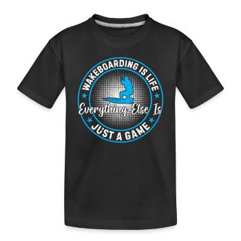 Le wakeboard, c’est la vie, tout le reste n’est qu’un - T-shirt bio Premium Enfant - noir - Devant