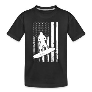 Wakeboard US Flag Wakeboard Wakesurf - T-shirt bio Premium Enfant - noir - Devant