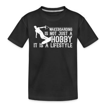 Le wakeboard n’est pas qu’un passe-temps - Wakeboarder - T-shirt bio Premium Enfant - noir - Devant