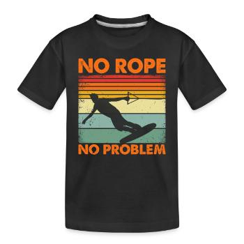 Wakeboard Wakesurf amusant - No Rope No - T-shirt bio Premium Enfant - noir - Devant
