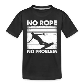 Wakeboard Wakeboarder drôle - No Rope No - T-shirt bio Premium Enfant - noir - Devant