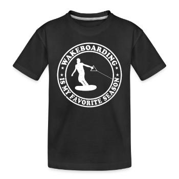 Le wakeboard est ma saison préférée - Wakeboarder - T-shirt bio Premium Enfant - noir - Devant