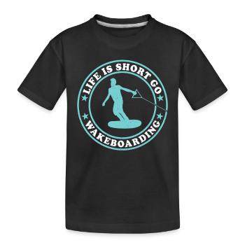 La vie est courte go Wakeboard Wakeboarder - T-shirt bio Premium Enfant - noir - Devant