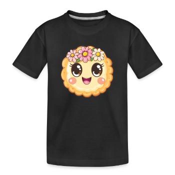 Fortune cookie with flowers - Kids' Premium Organic T-Shirt - black - Front