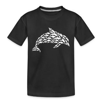 Dolphin Silhouette Dolphinfish Dolphin Lover - Kinder Premium Bio T-Shirt - Schwarz - Vorne