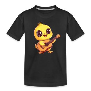Chick joue de la guitare - T-shirt bio Premium Enfant - noir - Devant