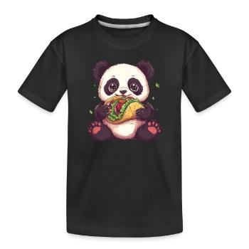 Panda Taco - Kinder Premium Bio T-Shirt - Schwarz - Vorne