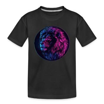 Lion néon - T-shirt bio Premium Enfant - noir - Devant