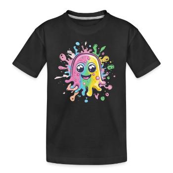 Éclaboussure colorée de couleur avec le visage - T-shirt bio Premium Enfant - noir - Devant