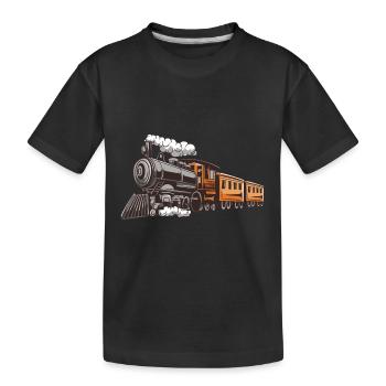 Locomotive à vapeur en tournée - T-shirt bio Premium Enfant - noir - Devant