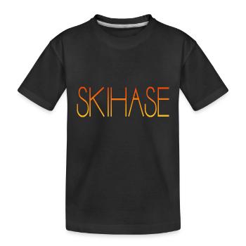 Skihase Ski Geschenkidee - Kinder Premium Bio T-Shirt - Schwarz - Vorne