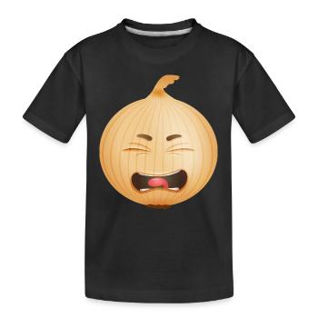 zwiebel gemüse011 - Kinder Premium Bio T-Shirt - Schwarz - Vorne