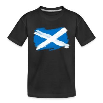 Schottland Andenken schottische Flagge Geschenk - Kinder Premium Bio T-Shirt - Schwarz - Vorne