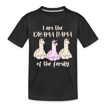 Drame lama rose dire drame lama de la famille - T-shirt bio Premium Enfant - noir - Devant