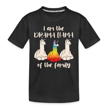 Drame lama arc-en-drame lama de la famille - T-shirt bio Premium Enfant - noir - Devant