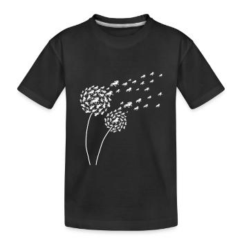 Pusteblume from Icelandic horses - Kids' Premium Organic T-Shirt - black - Front