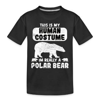 People costume I'm dressed up as a polar bear - Kids' Premium Organic T-Shirt - black - Front