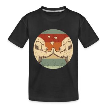 Dogs Paw to Paw Retro Labrador Retriever - Kids' Premium Organic T-Shirt - black - Front