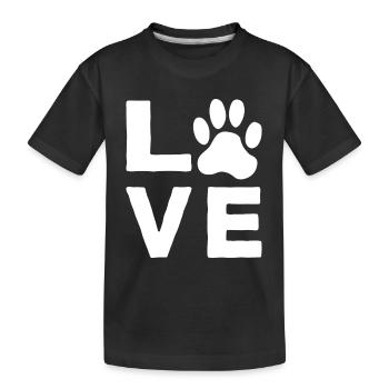 Dog Love Dog Love Dog Lover Paw - Kids' Premium Organic T-Shirt - black - Front