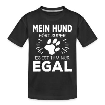 Lustiger Hund Hunde Hundeerziehung Pfote Welpen - Kinder Premium Bio T-Shirt - Schwarz - Vorne