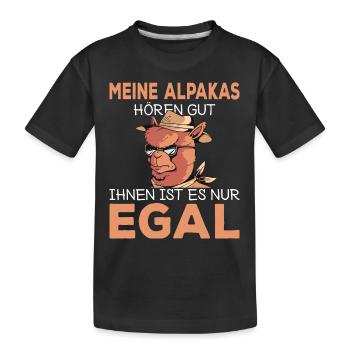 Lustiger Alpaka Spruch für Alpakabesitzer Alpakas - Kinder Premium Bio T-Shirt - Schwarz - Vorne