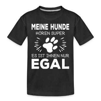 Lustiger Hund Hunde Hundeerziehung Pfote Welpen - Kinder Premium Bio T-Shirt - Schwarz - Vorne