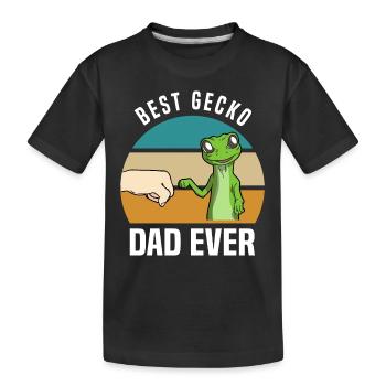 Gecko - Kinder Premium Bio T-Shirt - Schwarz - Vorne