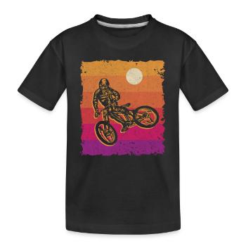 Mountain Bike Fahrrad Retro Design Mountainbike - Kinder Premium Bio T-Shirt - Schwarz - Vorne