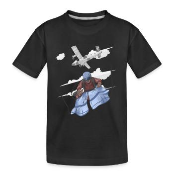 Skydiving Jumping - Kids' Premium Organic T-Shirt - black - Front