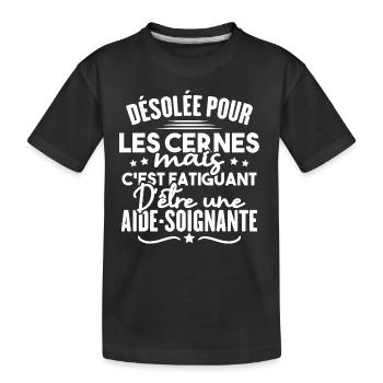 aide-soignante / cadeau humour aide-soignante - T-shirt bio Premium Enfant - noir - Devant